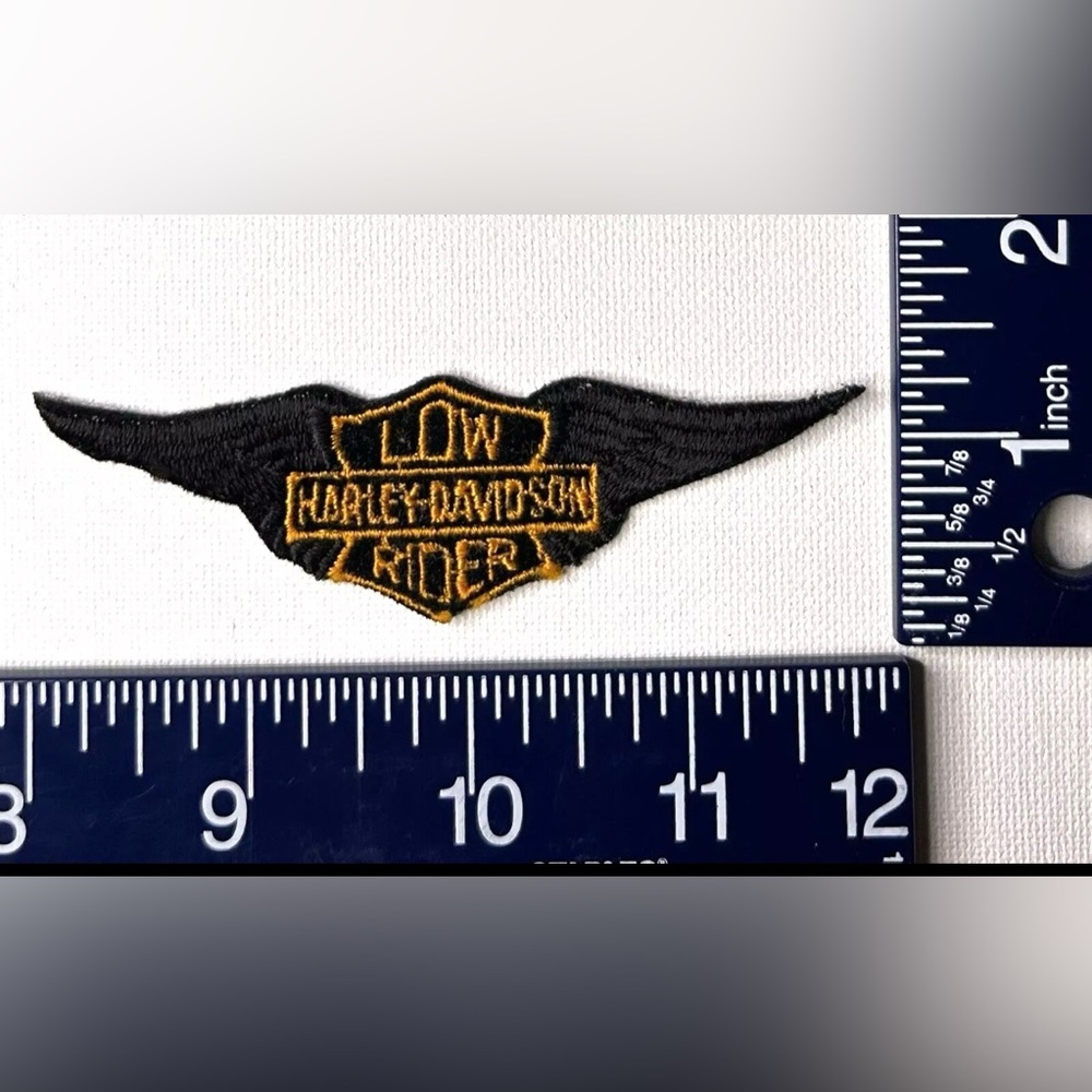 Authentic Vintage Harley-Davidson Patch / Emblem Low Rider Black Wings Yellow sm